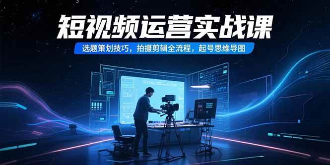 （15375期）短视频运营实战课，选题策划技巧，拍摄剪辑全流程，起号思维导图-网创副业教程