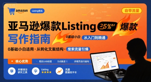 亚马逊爆款Listing写作方法，亚马逊0基础小白也能写爆款自带流量的Listing-网创副业教程