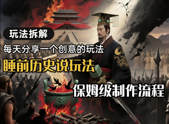 玩法拆解睡前历史说玩法，保姆级制作流程-网创副业教程