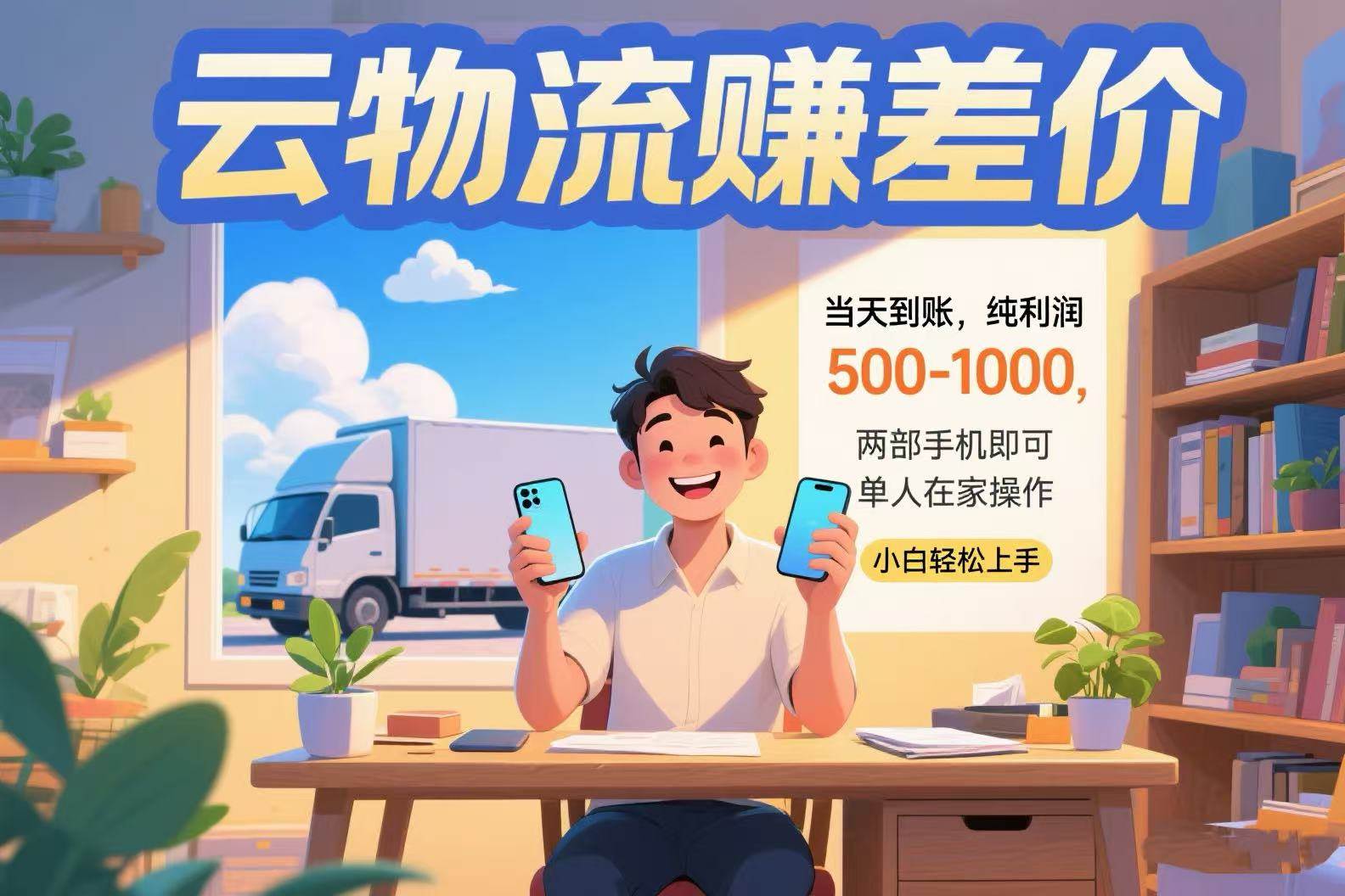 （15492期）云物流赚差价 当天到账纯利润500-1000 两部手机即可 可单人在家操作 小…-网创副业教程