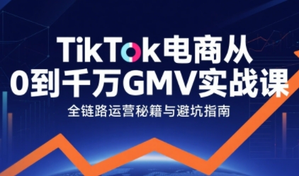 TikTok电商从0到千万GMV实战课，从0到1拆解实战秘籍-网创副业教程