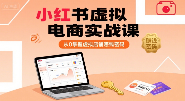 小红书虚拟电商实战课，从0掌握虚拟店铺賺钱密码-网创副业教程