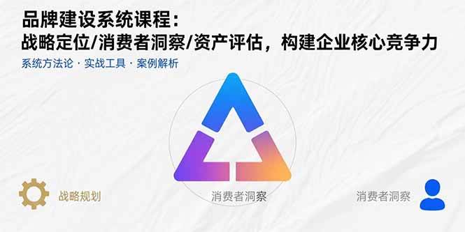 （15772期）品牌建设系统课程：战略定位/消费者洞察/资产评估，构建企业核心竞争力-网创副业教程
