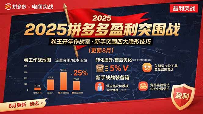 (15687期)2025拼多多盈利突围战:卷王开年作战室,新手突围四大隐形技巧(更新8月)-网创副业教程