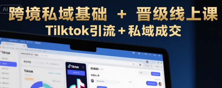 跨境私域基础+晋级线上课,Tilktok引流+私域成交-网创副业教程