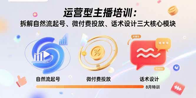 (15654期)运营型主播培训:拆解自然流起号、微付费投放、话术设计三大核心模块-8月-网创副业教程