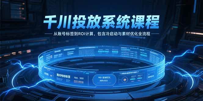(15263期)千川投放系统课程,从账号标签到ROI计算,包含冷启动与素材优化全流程-网创副业教程