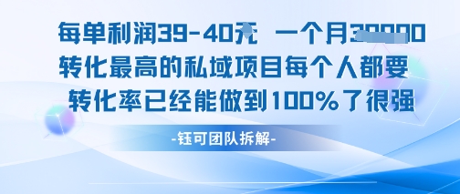 每单利润40一个月7k+转化最高的私域项目，每个人都要的产品转化率已经能做到100%-网创副业教程