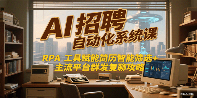 AI招聘自动化系统课,RPA工具赋能简历智能筛选+主流平台群发复聊全攻略-网创副业教程