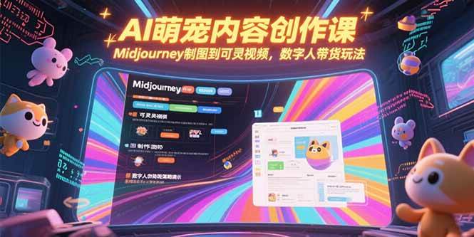 (15311期)AI萌宠内容创作课,Midjourney制图到可灵视频,数字人带货玩法-网创副业教程