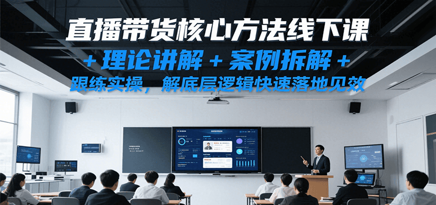 直播带货核心方法线下课,理论讲解+案例拆解+跟练实操,解底层逻辑快速落地见效-网创副业教程