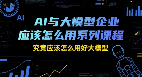 AI与大模型企业应该怎么用系列课程,究竟应该怎么用好大模型-网创副业教程