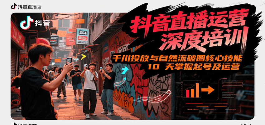 抖音直播运营深度培训,千川投放与自然流核心技能,10天掌握起号及运营(6-7月新课)-网创副业教程