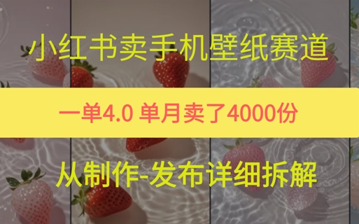 小红薯手机壁纸变现,4块钱一张的图,单月卖了5000份-网创副业教程