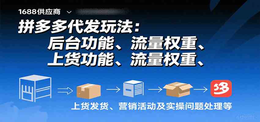 拼多多代发玩法:后台功能、流量权重、上货发货、营销活动及实操问题处理等-网创副业教程