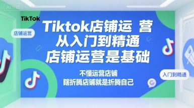 Tiktok店铺运营从入门到精通,店铺运营是基础,不懂运营店铺,瞎折腾店铺就是折腾自己-网创副业教程