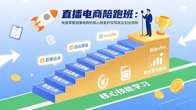 (15900期)直播电商陪跑班:快速掌握直播电商的核心技能并实现就业/创业目标-网创副业教程