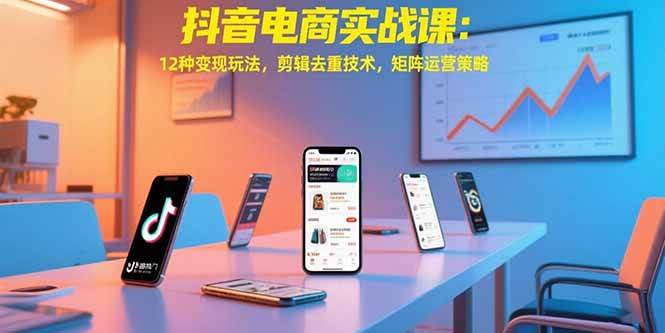 (15478期)抖音电商实战课:12种变现玩法,剪辑去重技术,矩阵运营策略-网创副业教程