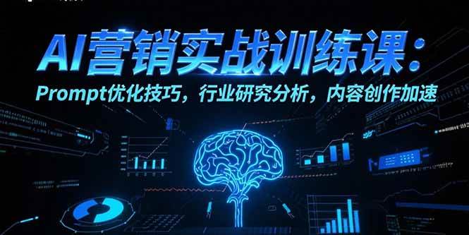 (15465期)AI营销实战训练课:Prompt优化技巧,行业研究分析,内容创作加速-网创副业教程