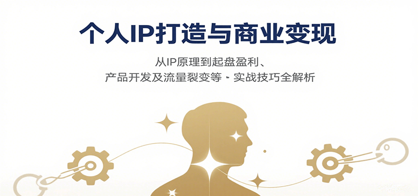 个人IP打造与商业变现,从IP原理到起盘盈利、产品开发及流量裂变等实战技巧全解析-网创副业教程