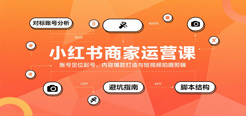 小红书商家运营课,账号定位起号、内容爆款打造与短视频拍摄剪辑-网创副业教程