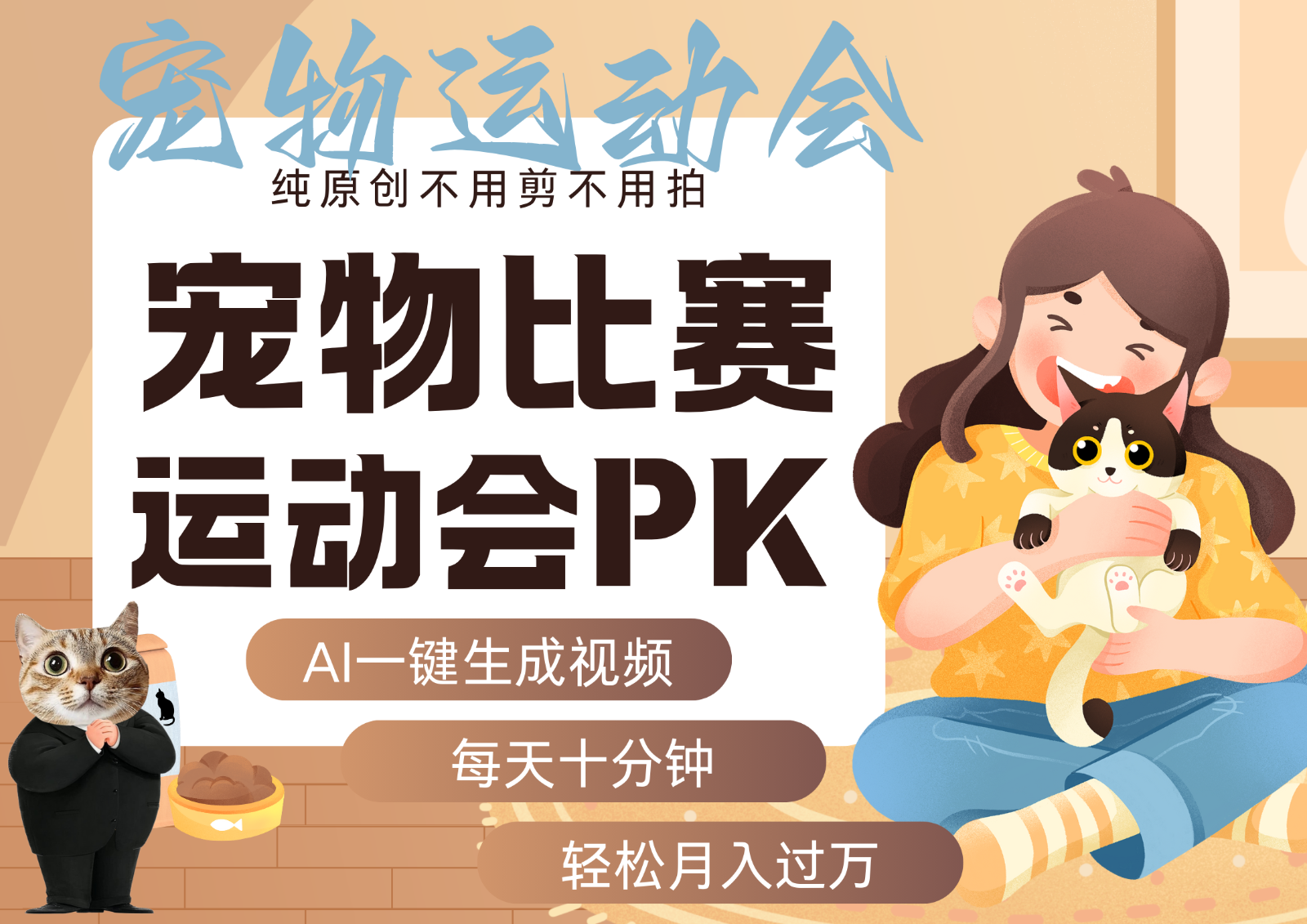 AI萌宠运动员跳水 射击 篮球 足球比赛 每天十分钟 附详细提示词文案库 代替做…-网创副业教程