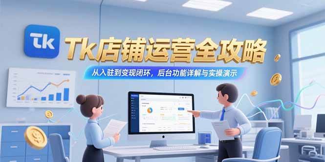 (15345期)Tk店铺运营全攻略,从入驻到变现闭环,后台功能详解与实操演示-网创副业教程
