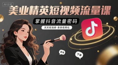 美业精英短视频流量课,掌握抖音流量密码,天天有询单,条条有转化-网创副业教程