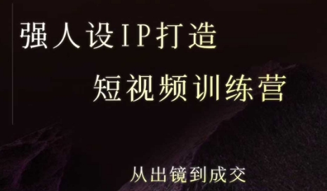 强人设ip打造课,8月最新5天短视频ip训练营,从出镜到成交-网创副业教程