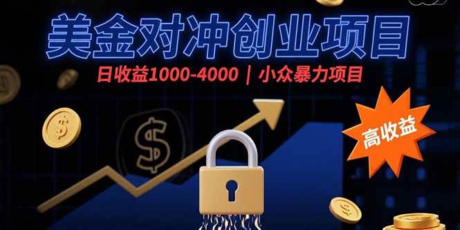 (15642期)美金对冲创业项目,日收益1000-4000,小众暴力项目-网创副业教程
