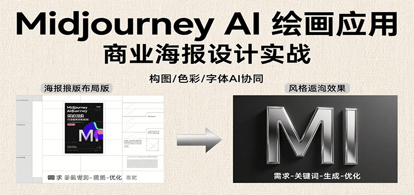 Midjourney AI绘画应用,关键词指令解析、漫画头像制作、海报设计、3D人物生成等-网创副业教程