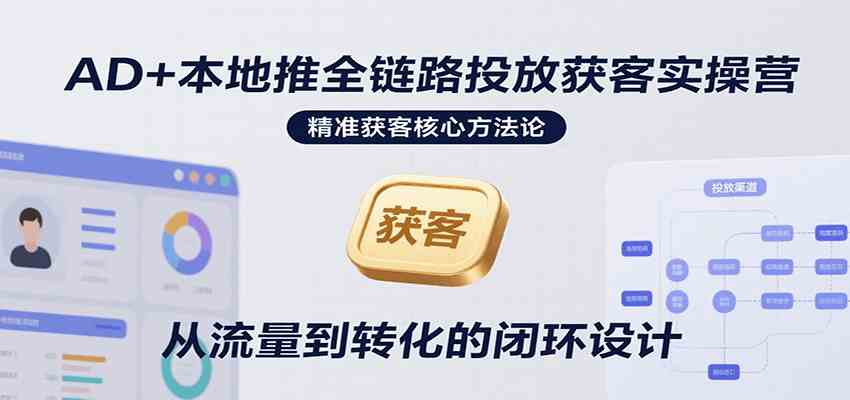 AD+本地推全链路投放获客实操营,快速掌握精准获客技巧,当天投放当天转化高效营销-网创副业教程